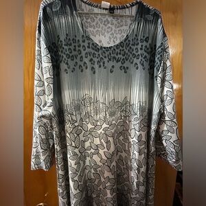 NWT dress w/ some animal print & some ombre coloring & shark bite hem on sides.